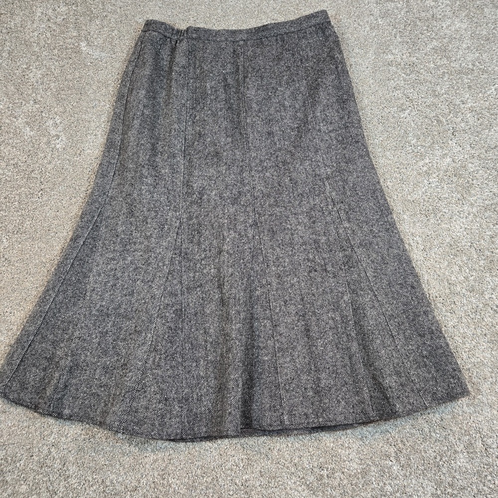 Orvis 100% Wool vintage Tweed Flare size 18 Long Skirt Lined Gray Side Zip Gored